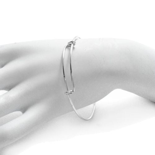Modern 7" Adjustable Bangle Charm Bracelet | Wholesale 925 Sterling Silver Jewelry | Alternate