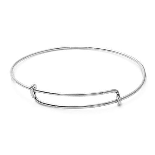 Modern 7" Adjustable Bangle Charm Bracelet | Wholesale 925 Sterling Silver Jewelry | Main