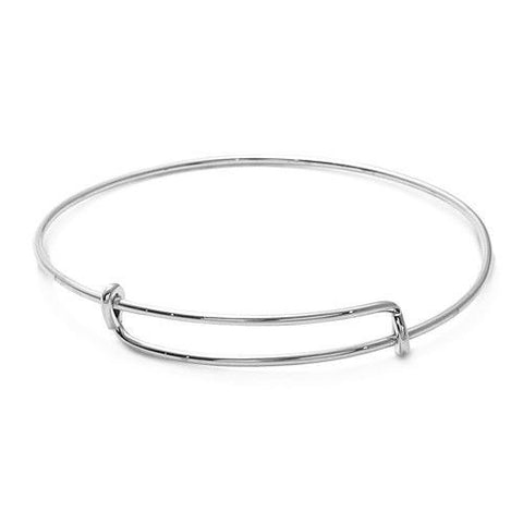 Modern 7" Adjustable Bangle Charm Bracelet | Wholesale 925 Sterling Silver Jewelry | Main