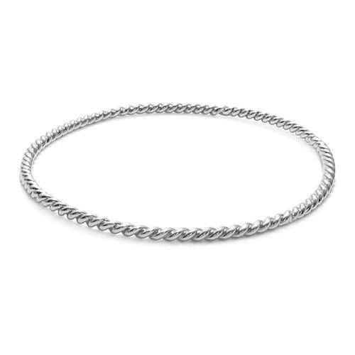 Elegant 7" Twisting Rope Bangle Bracelet | Wholesale 925 Sterling Silver Jewelry | Main