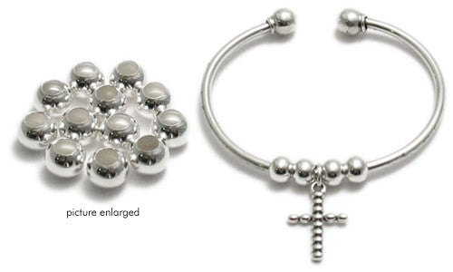 7mm big hole spacer beads for jewelry making | Wholesale 925 Sterling Silver Jewelry | Bracelet photo