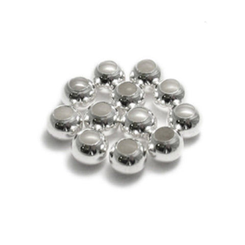 7mm big hole spacer beads for jewelry making | Packet of 12 | Wholesale 925 Sterling Silver Jewelry