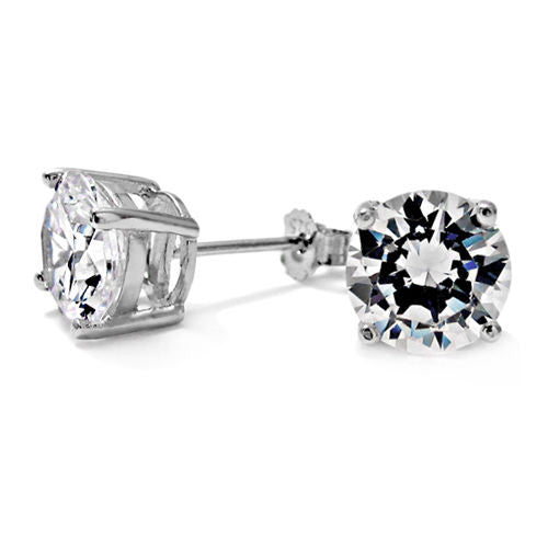 7mm Round Cut 1.25 Carat CZ Post Stud Earrings | Wholesale Sterling Silver Jewelry | Main