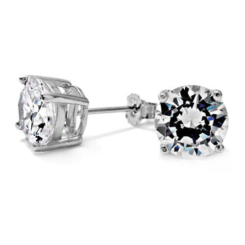 7mm Round Cut 1.25 Carat CZ Post Stud Earrings | Wholesale Sterling Silver Jewelry | Main