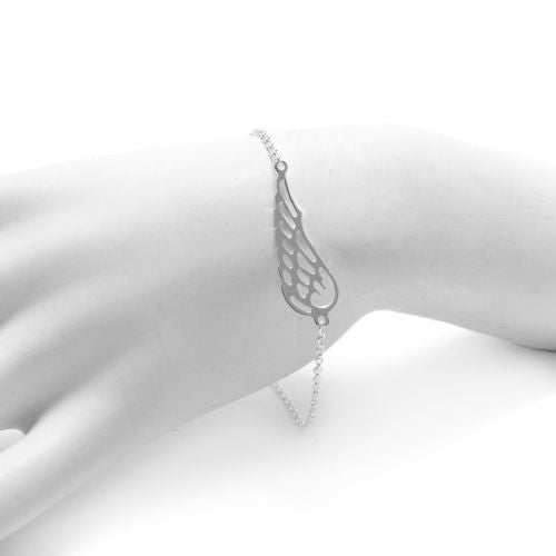 Beautiful adjustable angel's wing bracelet | Wholesale 925 Sterling Silver Jewelry | Alternate photo