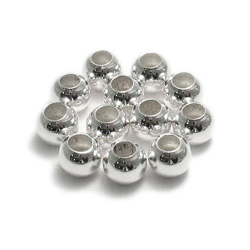 8mm big hole spacer beads for jewelry making | Packet of 12 | Wholesale 925 Sterling Silver Jewelry