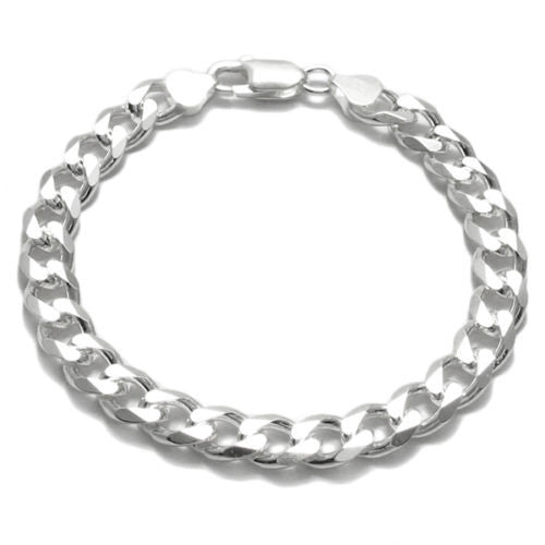 Awesome 8mm (220 Gauge) Cuban link chain bracelet | Wholesale 925 Sterling Silver Jewelry | Item photo