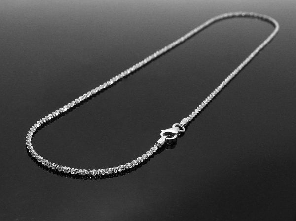 Sterling Silver Rhodium Finish Butterfly Link Necklace in 2.5mm (Gauge 050). Available in 4 Lengths.