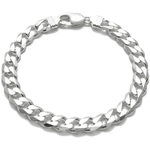 Luxurious 9mm (250 Gauge) Cuban link chain bracelet | Wholesale 925 Sterling Silver Jewelry | Item photo