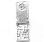 Flip Phone Charm in 3D. Sterling Silver