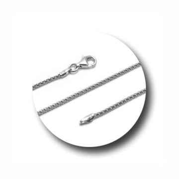 Sterling Silver Rhodium Finish Popcorn Chain Necklace in 1.5mm. Available in 3 Lengths.