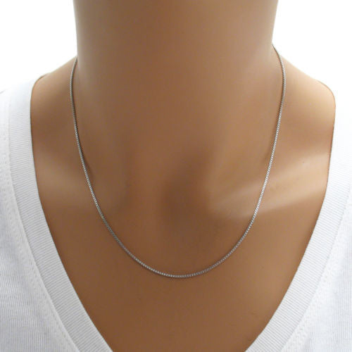 Sterling Silver Box Chain Necklace 1.5mm (Gauge 028). Available in 5 L -  925Express