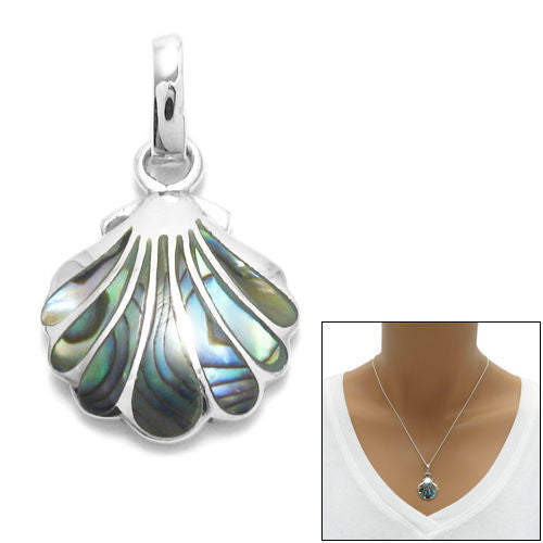 Whimsical Abalone Shell Design Pendant | Wholesale 925 Sterling Silver Pendant - Jewelry | Main