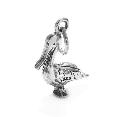 Adorable 3D pelican charm | Wholesale 925 Sterling Silver Jewelry
