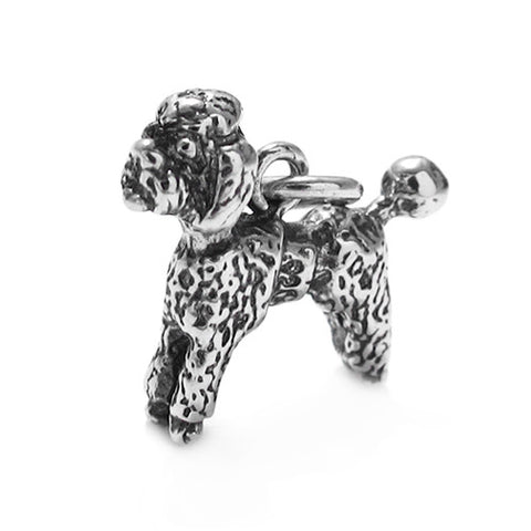 Adorable 3D poodle dog charm | Wholesale 925 Sterling Silver Jewelry