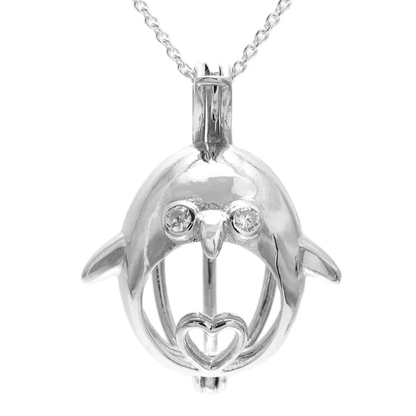 Adorable sterling silver waddling penguin pearl cage pendant | Wholesale 925 sterling silver jewelry | Pendant photo
