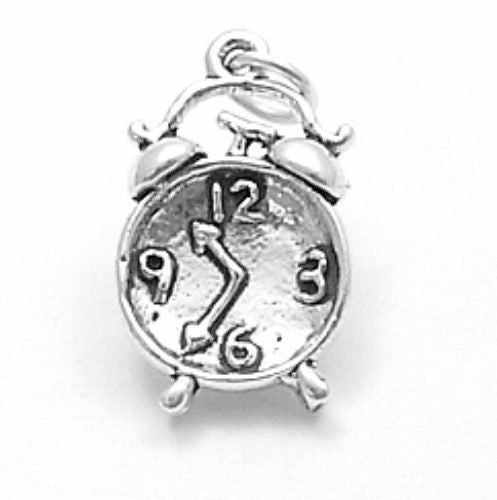 Classic Alarm Clock Charm | Wholesale 925 Sterling Silver Charms | Main