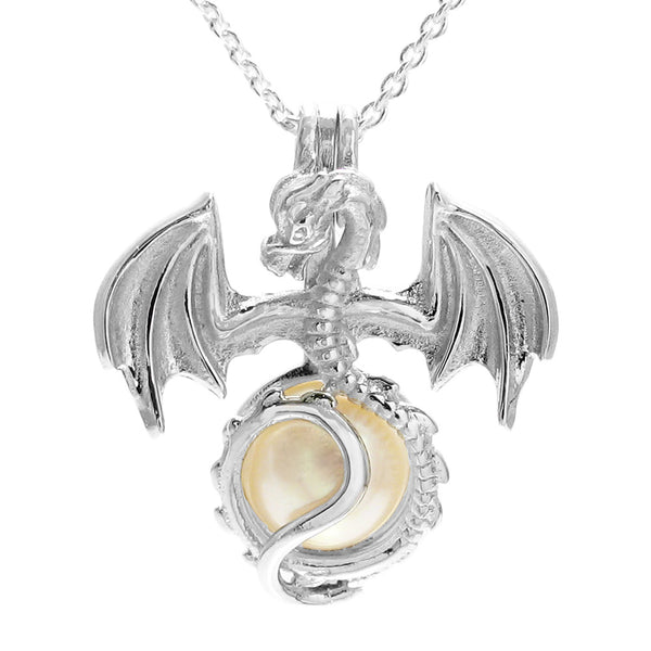 Amazing 925 Sterling Silver Flying Dragon Pearl Cage Pendant | Wholesale 925 Sterling Silver Jewelry | Pearl photo
