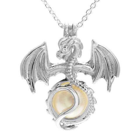 Amazing 925 Sterling Silver Flying Dragon Pearl Cage Pendant | Wholesale 925 Sterling Silver Jewelry | Pearl photo