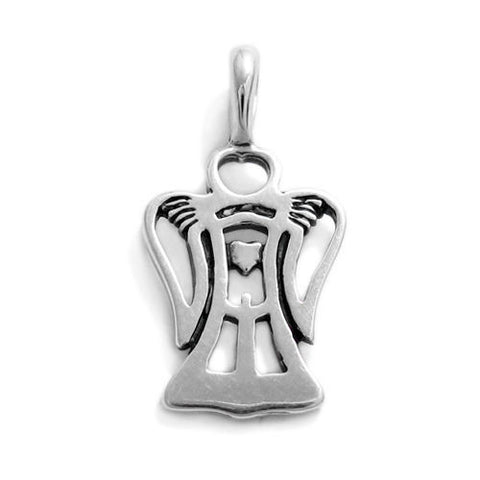 Darling angel with wings cutout pendant | Wholesale 925 Sterling Silver Jewelry | Item photo