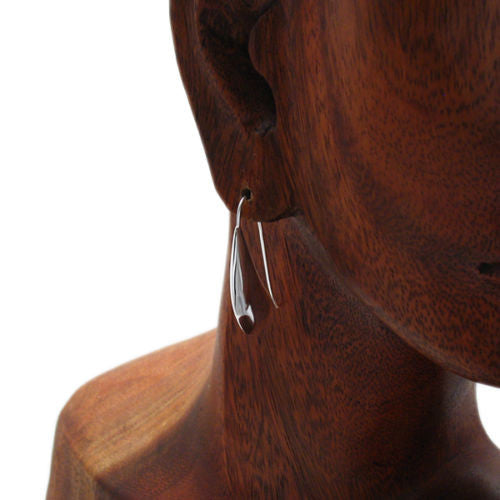 Artistic sail inspired hanging earrings | Wholesale 925 Sterling Silver Jewelry | Alternate photo