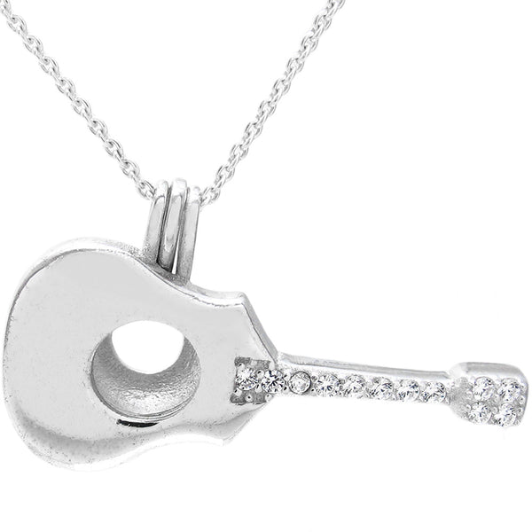 Awesome Sterling Silver Guitar Pearl Cage w/ CZ Accents | Wholesale 925 Sterling Silver Jewelry | Empty Cage photo
