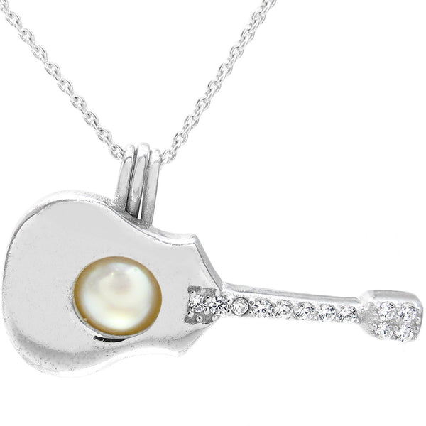 Awesome Sterling Silver Guitar Pearl Cage w/ CZ Accents | Wholesale 925 Sterling Silver Jewelry | Main photo