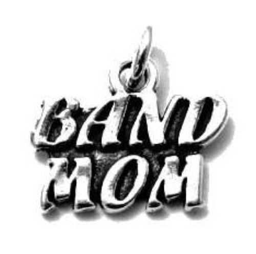 Exquisite "Band Mom" Calligraphy Charm. Wholesale Sterling Silver Charms - Jewelry