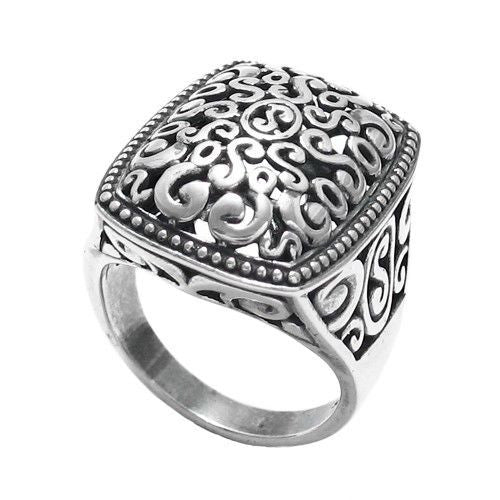 Sterling Silver Beaded Edge Decorative Multi-Swirl Ring. Wholesale -  925Express