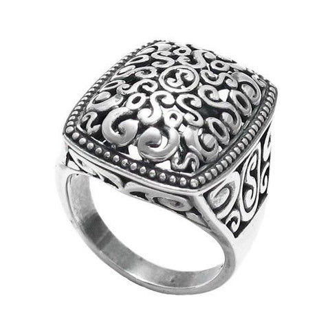 Wonderful Beaded Edge Decorative Multi-Swirl Ring | Wholesale 925 Sterling Silver Jewelry | Main
