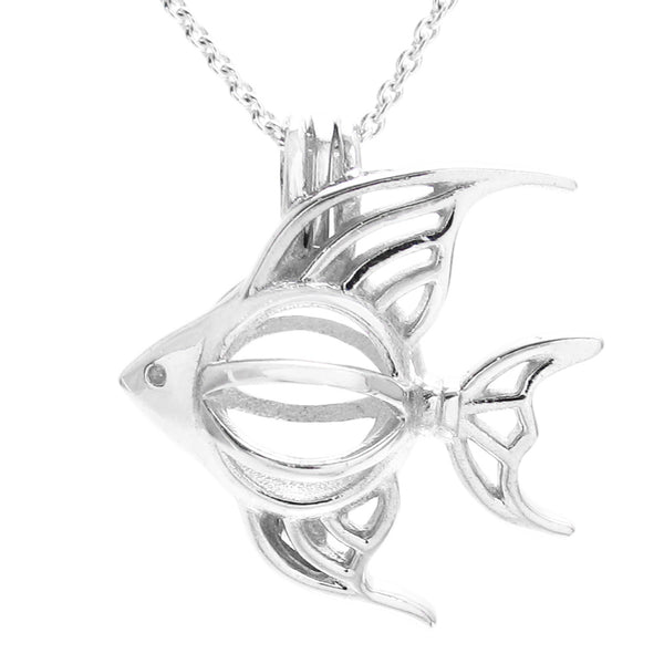 Beautiful Ornate Sterling Silver Angelfish Pearl Cage | Wholesale 925 Sterling Silver Jewelry | Alternate photo