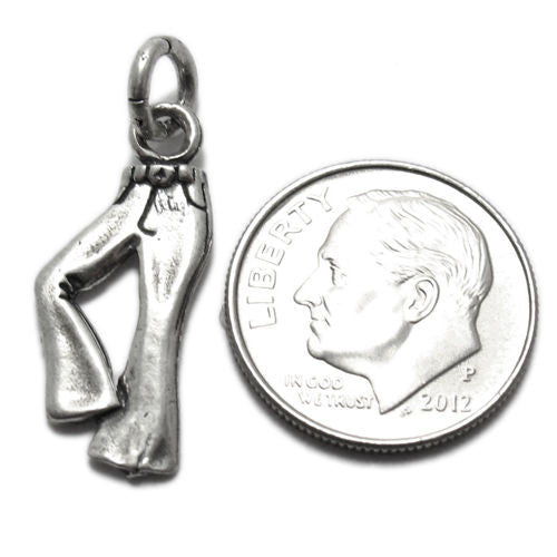 Fashionable Bell Bottom Jean Pants Charm | Wholesale 925 Sterling Silver Charms - Jewelry | Alternate