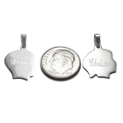 Cute Boy's Head Engravable Charm Pendant | Wholesale 925 Sterling Silver Jewelry | Alternate