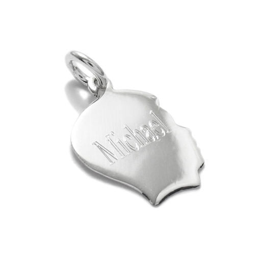Cute Boy's Head Engravable Charm Pendant | Wholesale 925 Sterling Silver Jewelry | Alternate