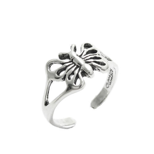 Whimsical Butterfly on Toe Ring | Wholesale Sterling Silver Jewelry