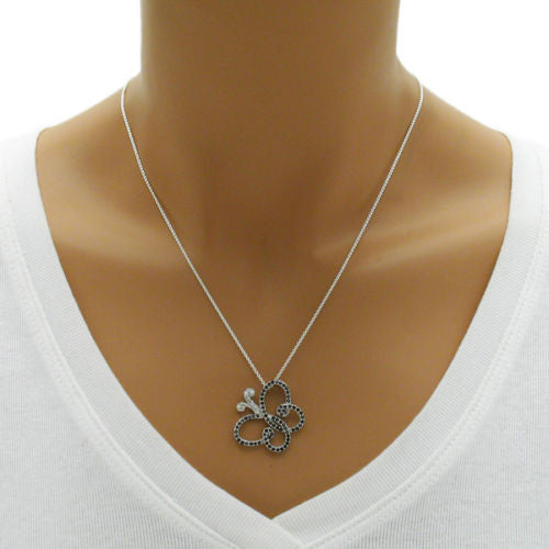 Dainty Butterfly Pendant with Radiant CZs | Wholesale 925 Sterling Silver Jewelry | Alternate