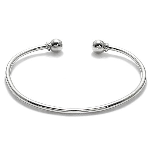 Modern Charm Cuff Bangle Bracelet - 3 Lengths | Wholesale Sterling Silver Jewelry | Main