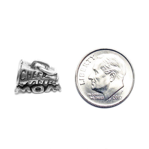 Sporty "Cheerleader Mom" Megaphone Charm in Sterling Silver