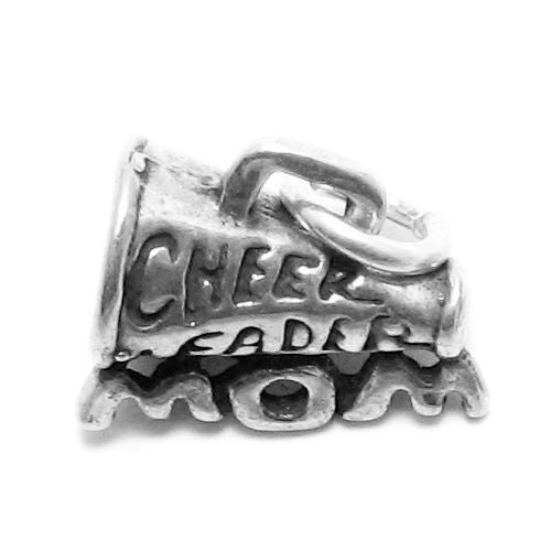 Sporty "Cheerleader Mom" Megaphone Charm in Sterling Silver