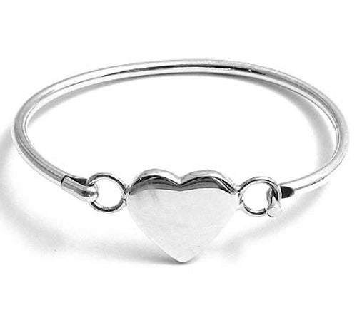 Stylish Sterling Silver Child's Bracelet w/ Engravable Heart