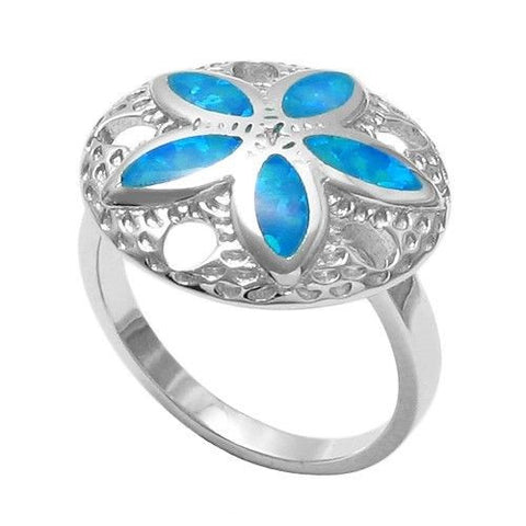 Classy Created opal sand dollar ring | Wholesale 925 sterling silver jewelry | Main