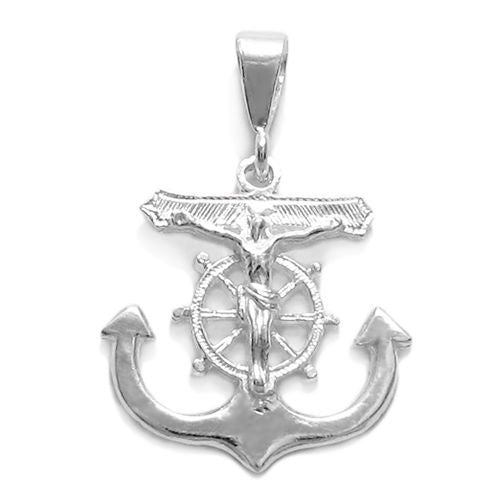 Wondrous Crucifix Cross and Anchor Pendant | Wholesale 925 Sterling Silver Pendant - Jewelry | Main