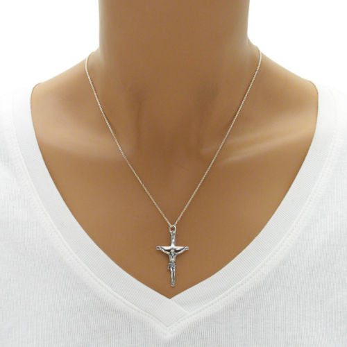Simple Crucifix Cross Pendant | Wholesale 925 Sterling Silver Pendant - Jewelry | Alternate