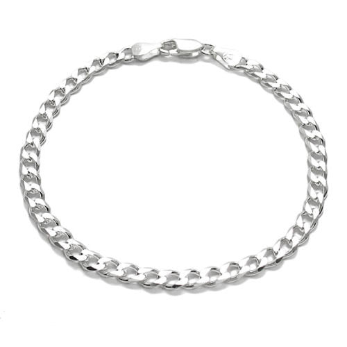 Sophisticated Sterling Silver Cuban Link Chain Bracelet - 7 inch