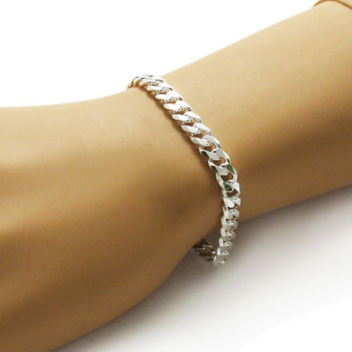 Charming Cuban Link Chain Bracelet - 7mm | Wholesale 925 Sterling Silver Jewelry | Alternate