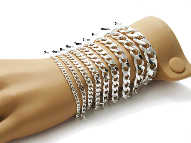 SILVER LONG LINK CHAIN BRACELET