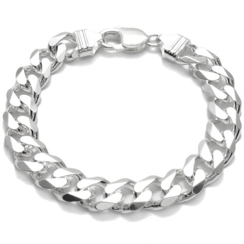 Dankadi Italian Sterling Silver Cuban Link Chain Bracelet