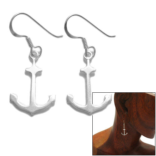 Classic sand and sea hanging hook anchor earrings | Wholesale 925 Sterling Silver Jewelry | Combo photo