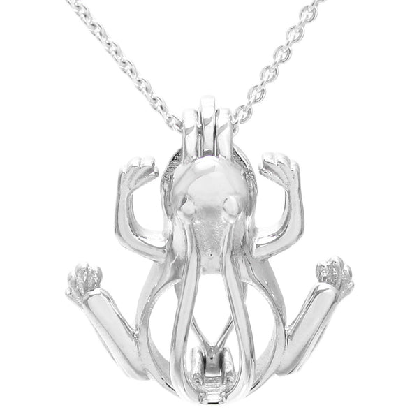 Cute Sterling Silver Frog Pearl Cage | Wholesale 925 Sterling Silver Jewelry | Empty Cage photo