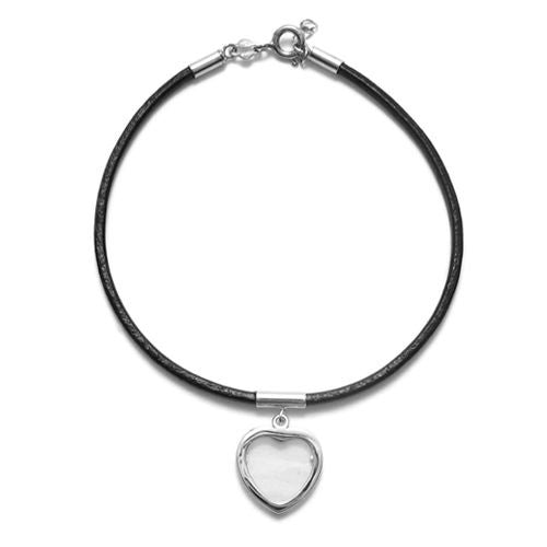 Letter H Bracelet in 14K White Gold, Medum (7 + 0.5 Extender)